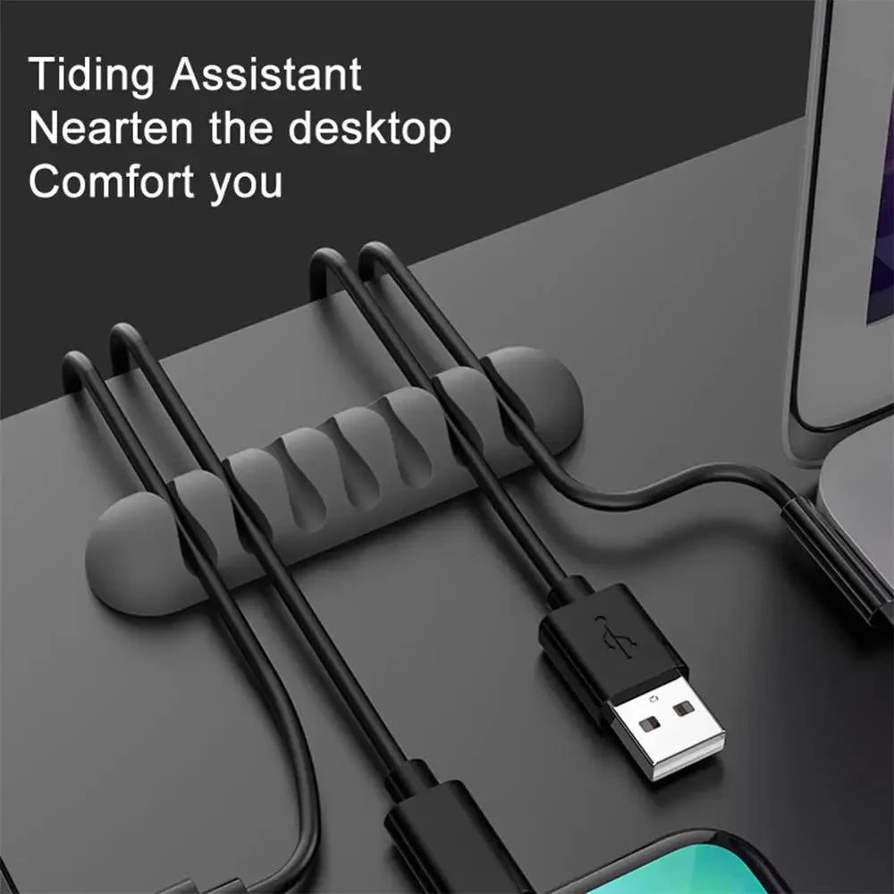 KabelFix Clip | Support de câble en silicone | Auto-adhésif & Flexible | Pour USB, écouteurs & câbles de charge