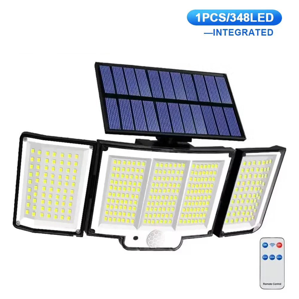 Lampe Solaire Murale LumoGuard 318LED | Détecteur de mouvement & 3 modes d'éclairage | Étanche IP65 pour jardin, terrasse & clôture