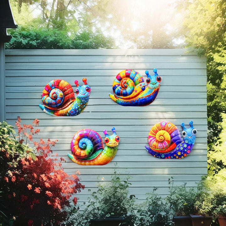Gartentiva Décoration Murale Métal Escargot | Décoration de Jardin en Métal Résistante aux Intempéries | Pour Clôture, Terrasse & Intérieurs | 21,5 × 13,5 cm