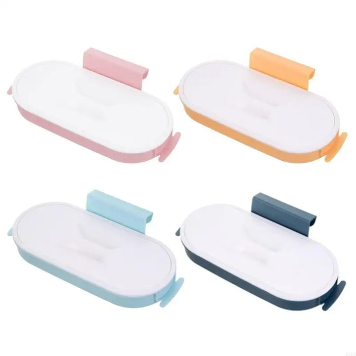 Support de sac poubelle Cleanuvo ClipBin | Avec couvercle et support en anneau | À suspendre aux portes de placard | Réutilisable et lavable
