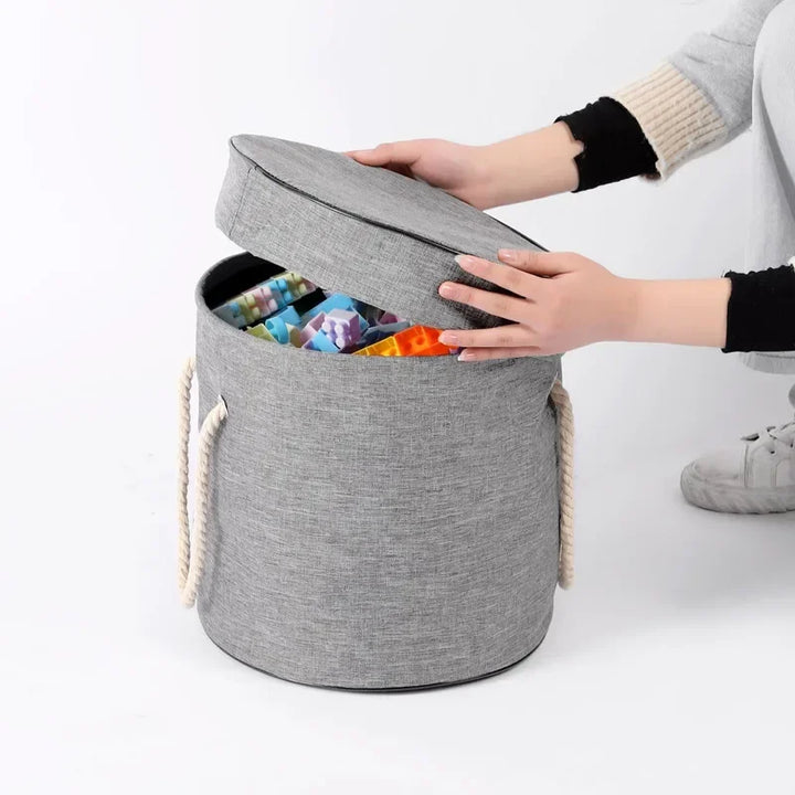 PlayZip Sac de rangement pour jouets | Avec fermeture éclair et poignée | 32×32×28 cm | Inclus : tapis de jeu de 150 cm | Organisateur de chambre d'enfant