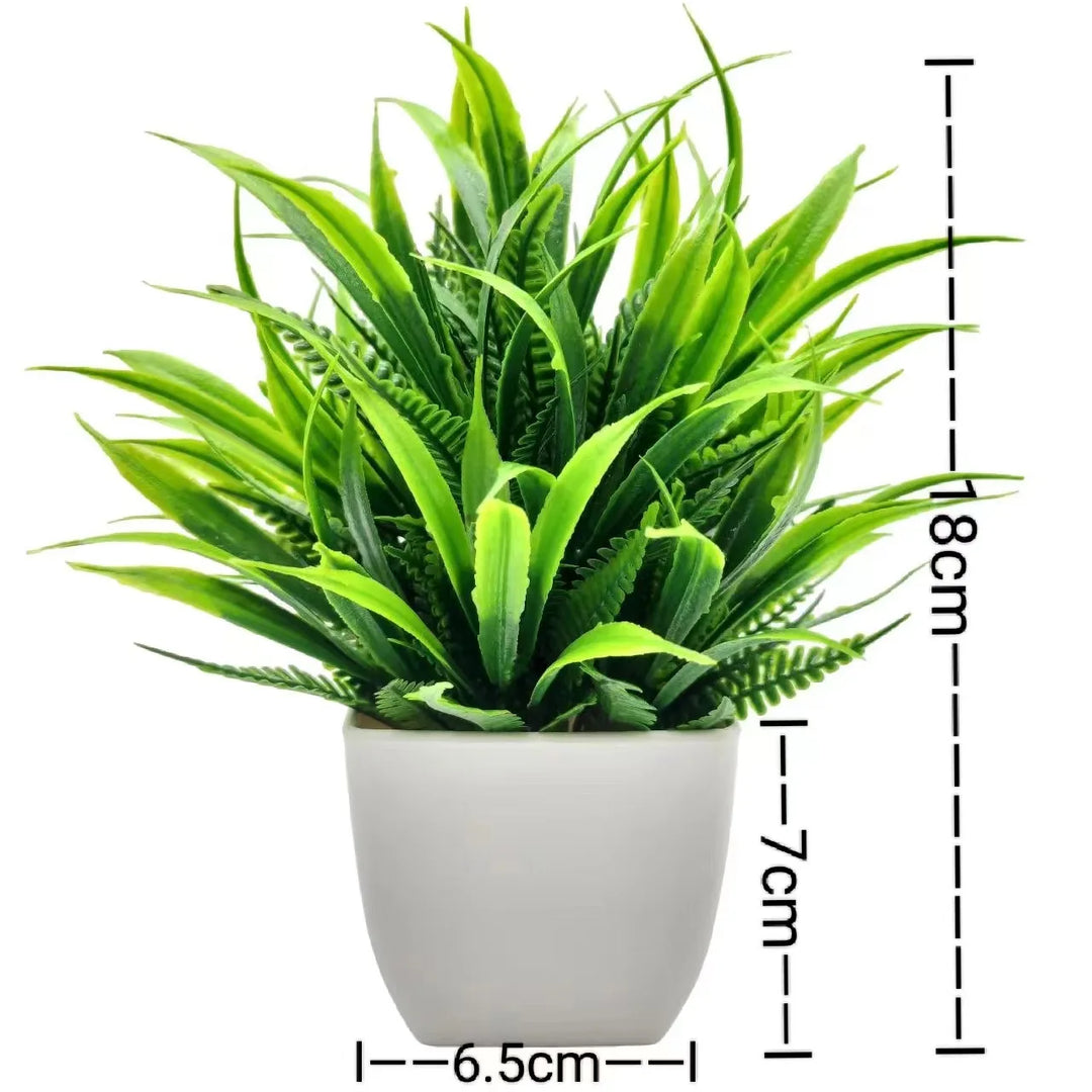 EverGreen Mini-Plante Artificielle | Toujours Vert & Sans Entretien | 7×7×16 cm