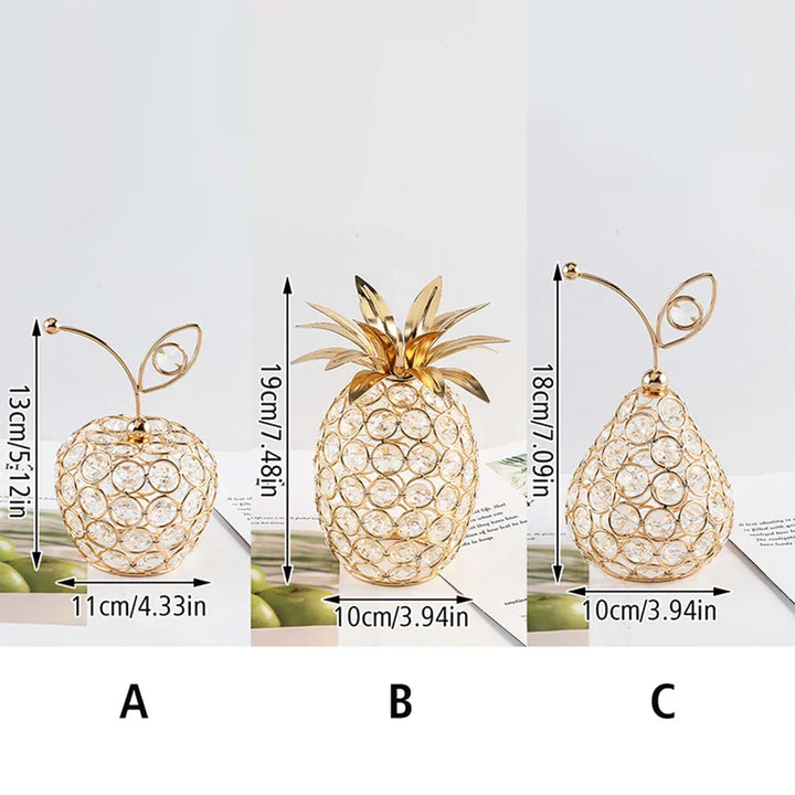 Crystavina Figurine de Fruits en Cristal | Figurine en Verre Artisanale | Cristal Blanc | Symbole de Chance et de Prospérité