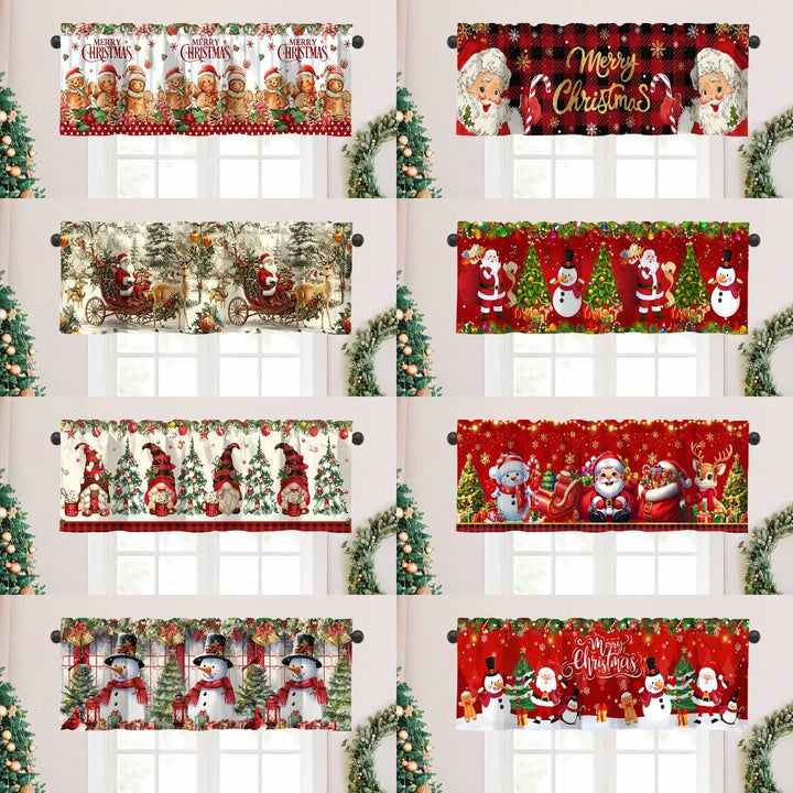Rideaux courts de Noël NoëlHome | Décoration festive pour fenêtres | 100 % Polyester | Pour cuisine et salle de bain | Collection de Noël 2025