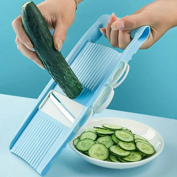 Coupe-légumes 5-en-1 | Manuel & Multifonctionnel | Râpe, Mandoline, Dicer | KüchenMeister® Ustensiles de cuisine