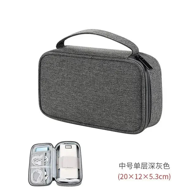 TechTidy TravelSafe Organisateur de Câbles de Voyage | Imperméable & Compact | Pour Voyages & Accessoires Électroniques | Disponible en M & L