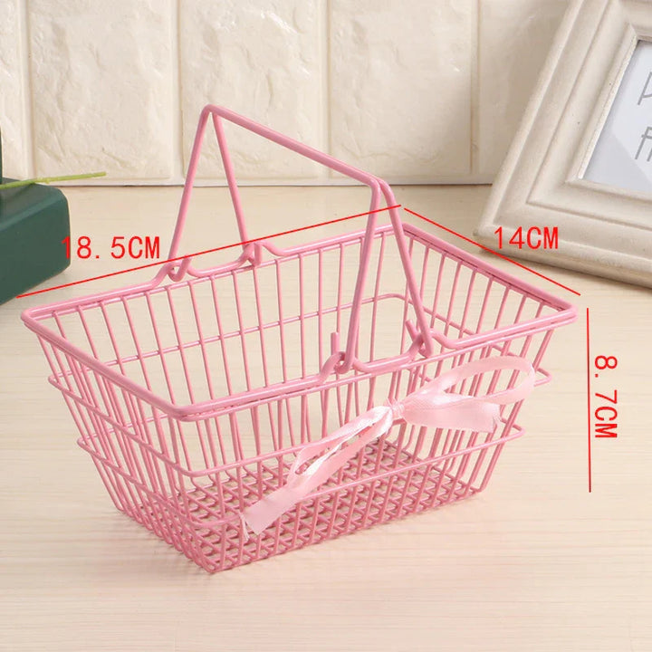 Deko-Métal Panier Roseliné CharmKorb | Panier de rangement en rose | En 3 tailles (S/M/L) | Pour cosmétiques, bureau & chambre d'enfant