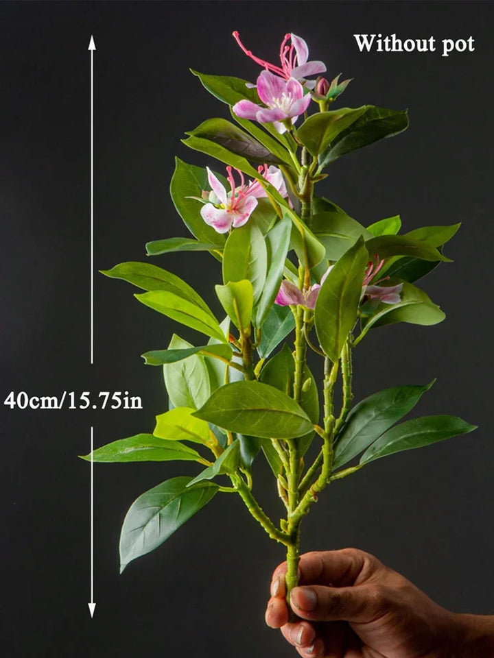 TropiLeaf Azalée Branche d'Azalée & Figuier artificiel | 21–40 cm | Feuilles & Fleurs Tropicales | Décoration pour Maison, Bureau & Jardin
