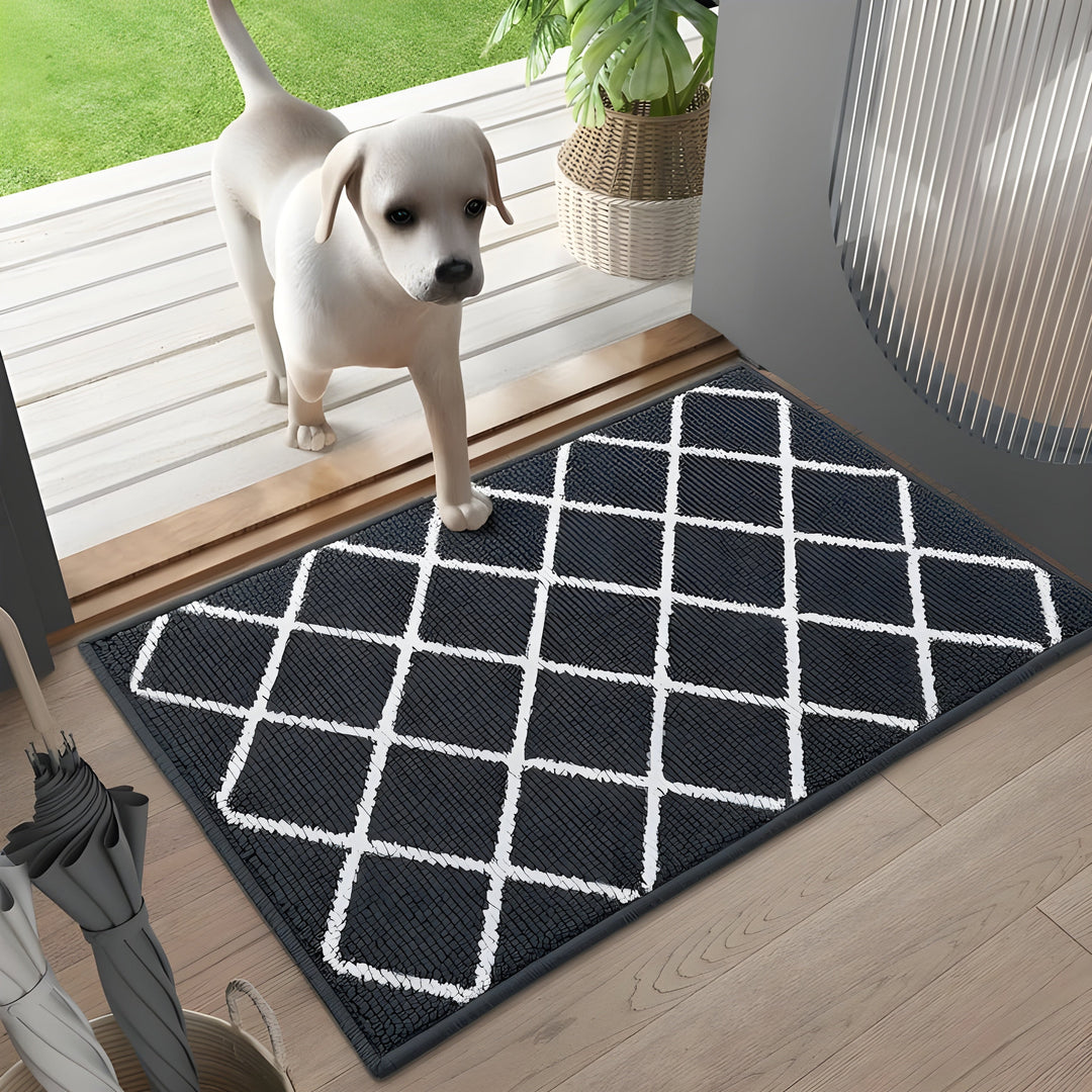 Tapis d'entrée SafeStep | Design à carreaux | Antidérapant & Absorbant | Facile à entretenir | Différentes tailles