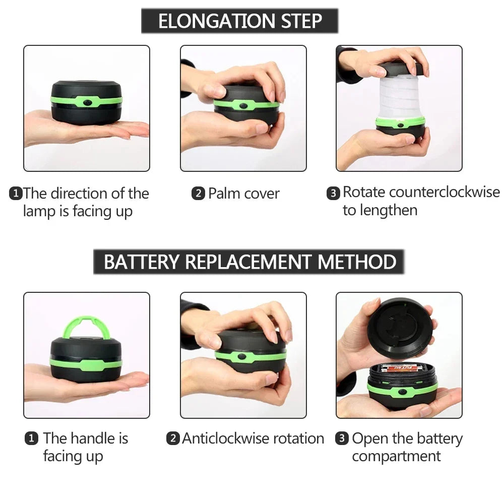 LumaTrail Lampe de Camping LED | Pliable & Ultra-légère | 3 Modes d'Éclairage | Lampe de Poche & Lanternes en Un