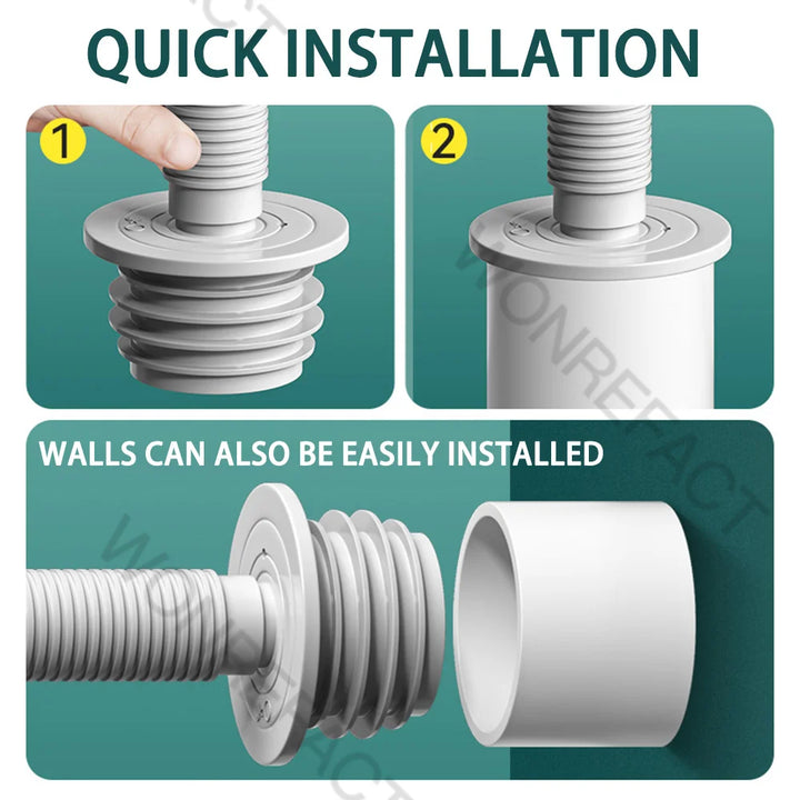 Joint de drainage en silicone DRAINLOK | Stop odeurs & protection contre les insectes | Pour tuyaux de 3,5 à 7,5 cm | Set de 2