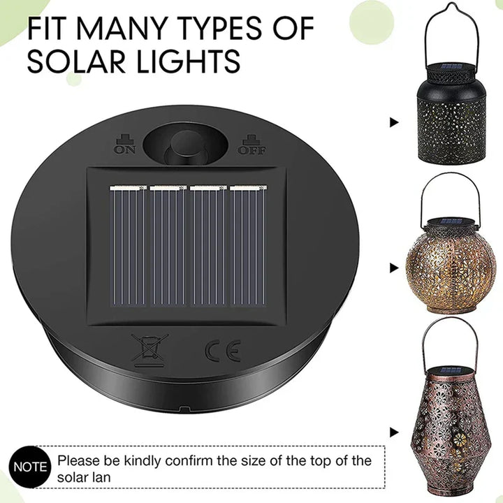 Solaverna Ensemble de 6 Couvercles Solaires de Remplacement pour Lanternes de Jardin | Ø 7 cm | Lampes LED avec Panneau Solaire | Étanche & Automatique