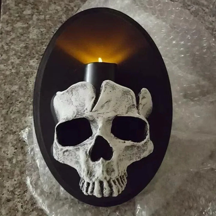 Bougeoir mural SkullTorch | Design crâne | Décor gothique et Halloween