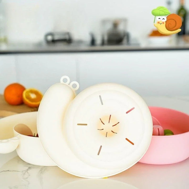 Corbeille à fruits design escargot 2-en-1 | Passoire & Presse-agrumes | Aide culinaire en plastique alimentaire