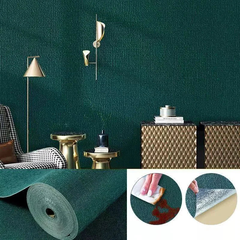 Papier peint 3D en lin autocollant Linovera | Imperméable, résistant à la moisissure & amortissant | Idéal pour le salon, la chambre & la cuisine