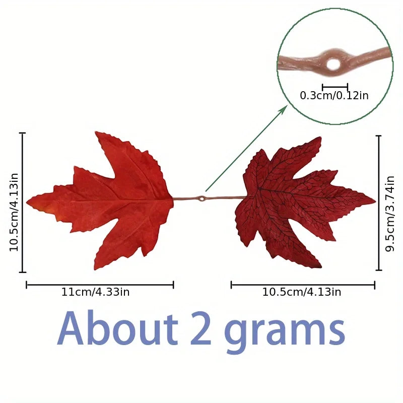 TwinLeaf | Ensemble de 10 Feuilles d'Érable Artificielles | Décoration d'Automne pour Halloween, Mariage & Thanksgiving