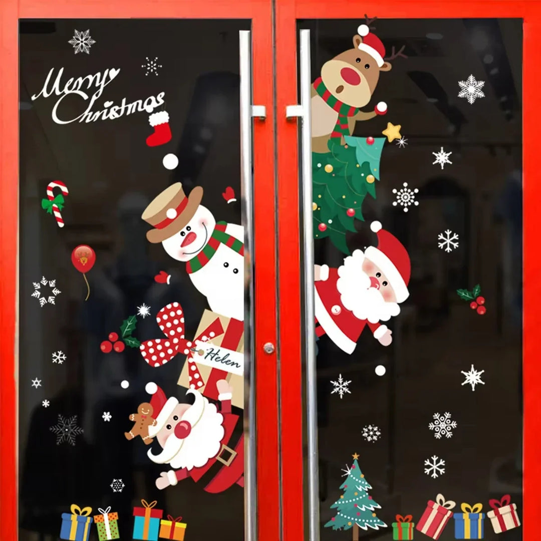 Autocollants de fenêtre de Noël Festivia | Décoration murale et de fenêtre « Joyeux Noël » | Autocollants de Noël amovibles pour la maison | Idées de décoration et de cadeau 2024–2025