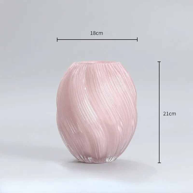 Vase en Verre | TwistDesign | Design Torsadé | Moderne & Élégant | Pour Fleurs Séchées & Décoration