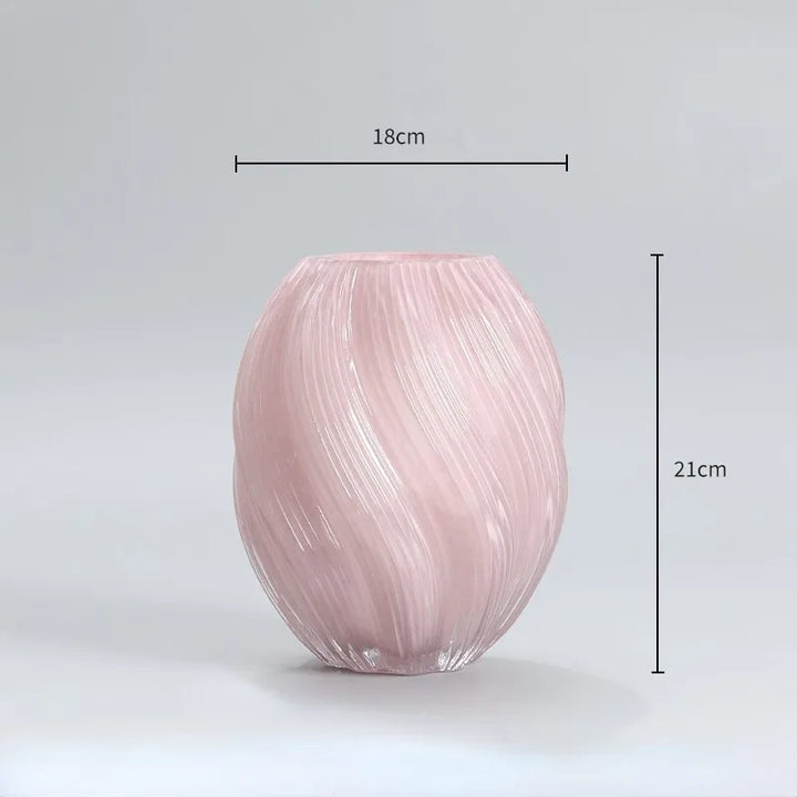 Vase en Verre | TwistDesign | Design Torsadé | Moderne & Élégant | Pour Fleurs Séchées & Décoration