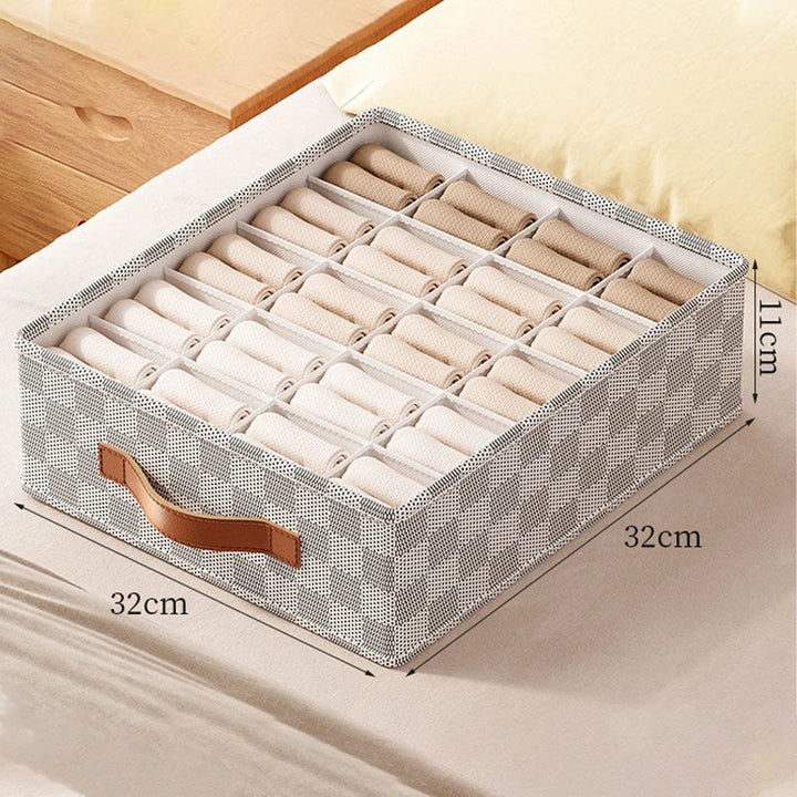 OrgaNest Boîte Organisatrice de Tiroir | Pour Sous-vêtements & Chaussettes | Pliable & Gain de Place | Polyester de Haute Qualité