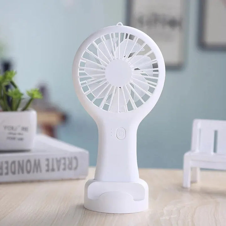 Mini-Ventilateur USB BREEZIMO | Mode Vent à 3 Niveaux | Portable & Silencieux | Avec Socle & Batterie | 16,5×8,5×2,5 cm