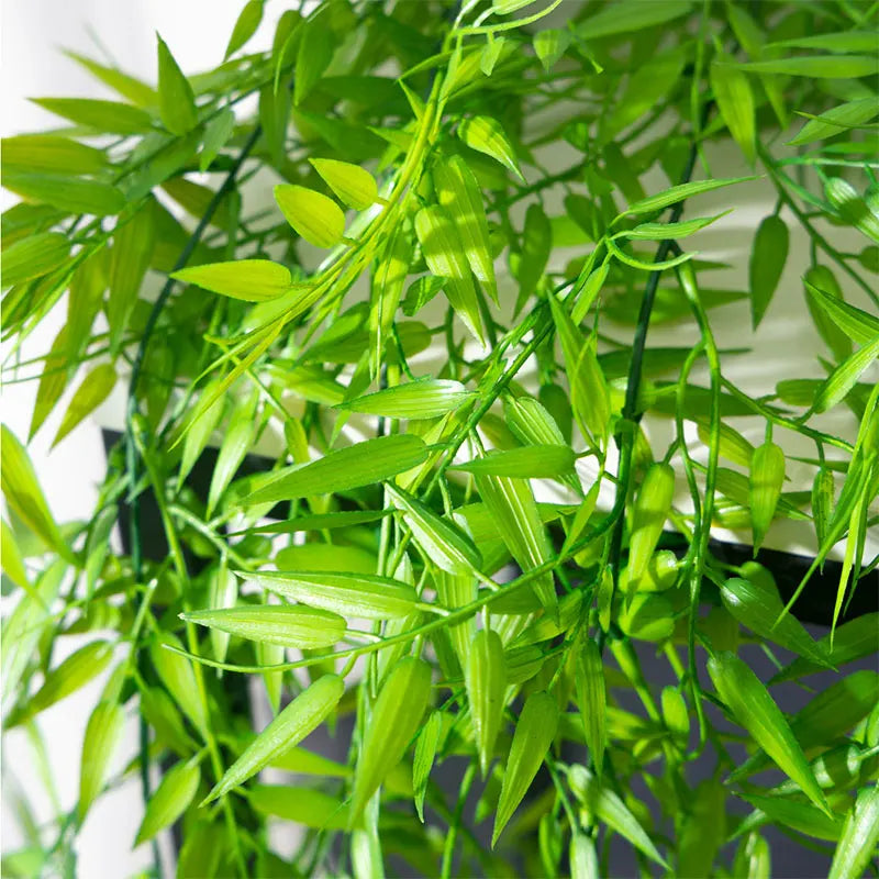 Plante suspendue artificielle | Feuilles de bambou et de saule tropicales | 80–105 cm | Décoration murale et de jardin