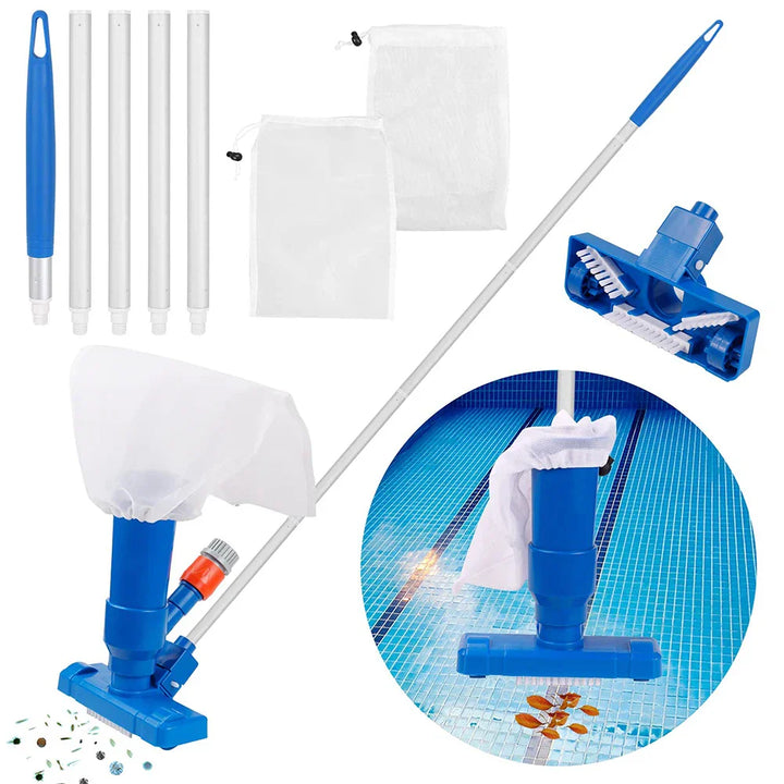 AquaRein Set de Nettoyage pour Piscines et Étangs | Aspirateur Sous-Marin | Inclus Prise EU | Pour Piscines et Aquariums