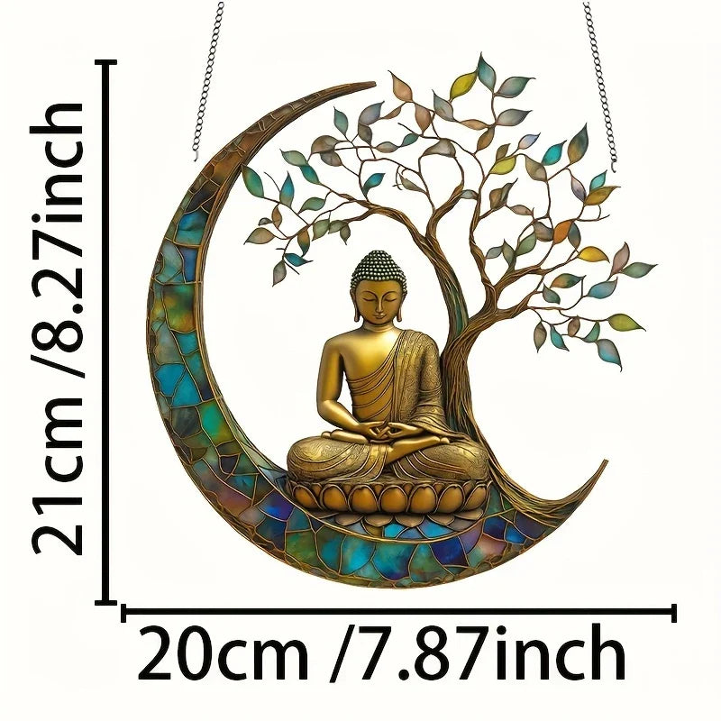 Attrape-lumière en acrylique ZenLight | Décor Bouddha 2D | Accessoire de fenêtre et de maison | Aménagement spirituel