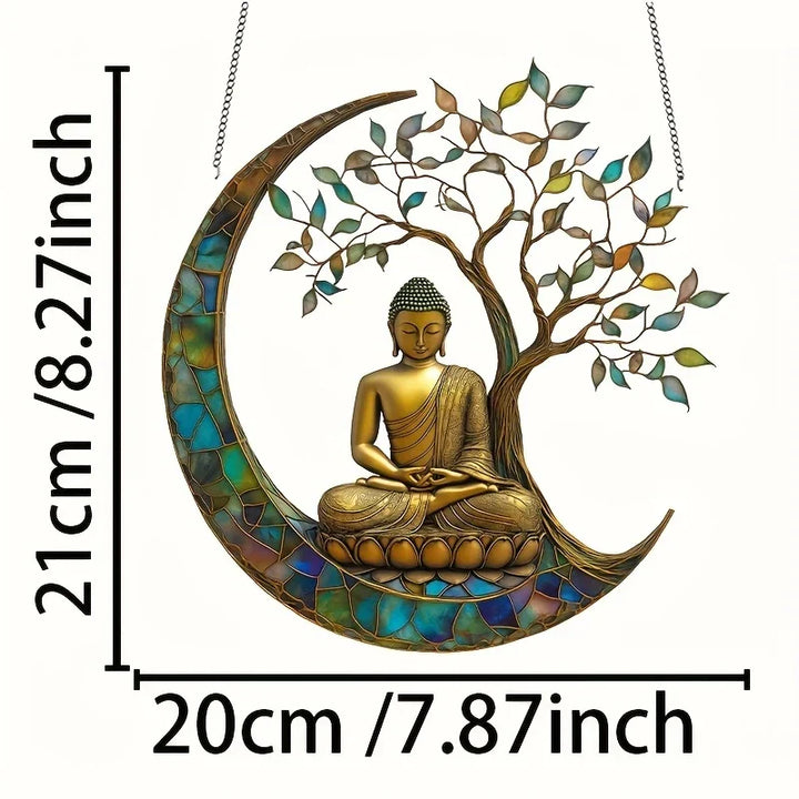 Attrape-lumière en acrylique ZenLight | Décor Bouddha 2D | Accessoire de fenêtre et de maison | Aménagement spirituel