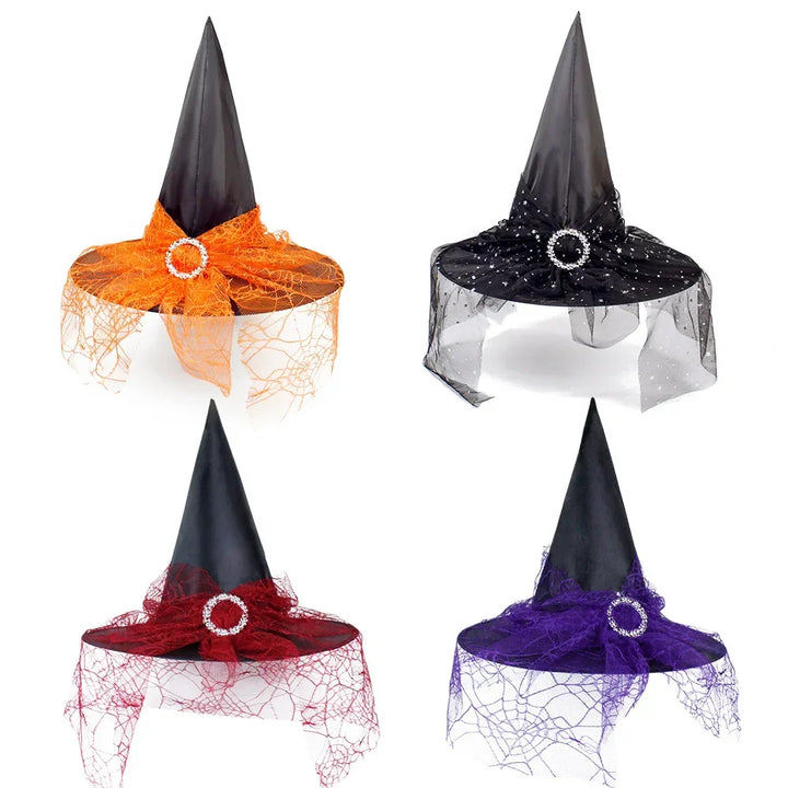 HexaGloom | Chapeau de sorcière pour Halloween | Accessoire de costume pour enfants et adultes | 35×39 cm