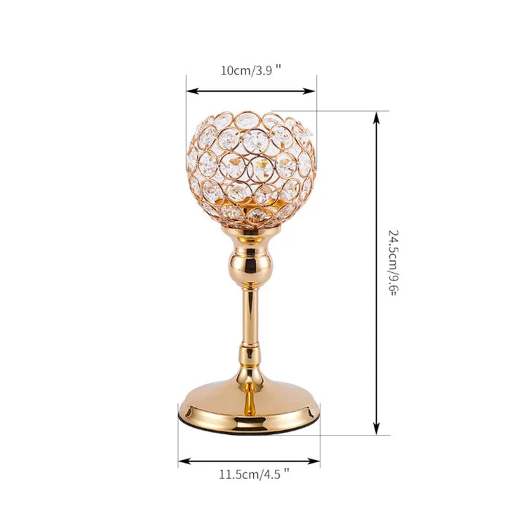 CristaLuce Bougeoir | 3 Coupes en Cristal | Design Arc Moderne | Métal & Verre | 33×9×15,5 cm