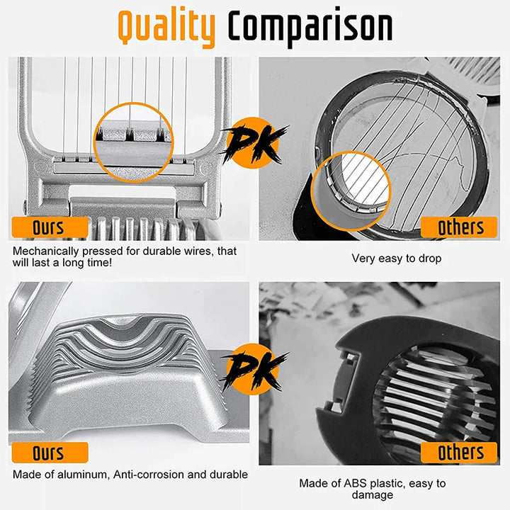 Coupe-Œufs SchnittMeister | Fils de coupe en acier inoxydable | Pour œufs, fromage & champignons | Boîtier en aluminium robuste