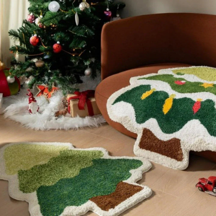 Tapis de Noël NordyPine | Antidérapant & Doux | Parfait pour la Salle de Bain, le Couloir & la Chambre | Décoration festive pour la Nouvelle Année