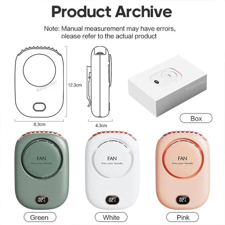 VENTIWISE Mini-Ventilateur | Turbo 3 Vitesses | Affichage LED & Batterie 2000 mAh | Compact & Rechargeable