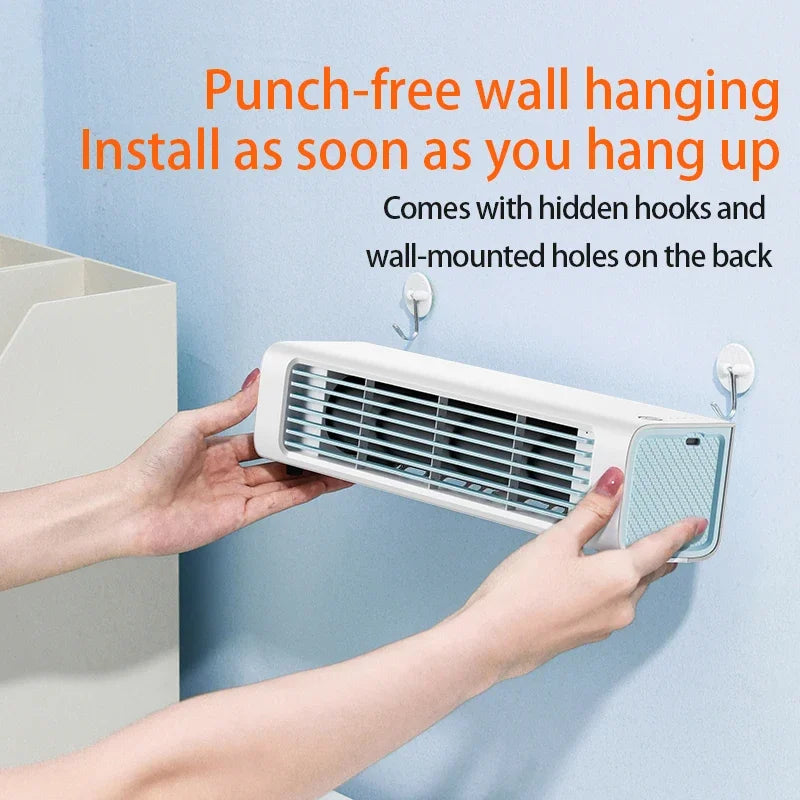 Ventilateur mural AeroSilence FlexFan | Ventilateur USB sans pales avec télécommande | 3 vitesses & mode oscillant | Batterie de 3000 mAh | Silencieux & moderne – pour bureau & maison