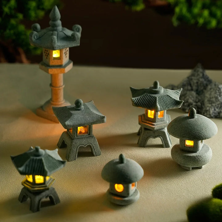 Mini-Pagode ZenStone | Décoration en grès | Pour jardin, bonsaï et oasis zen | Fait main