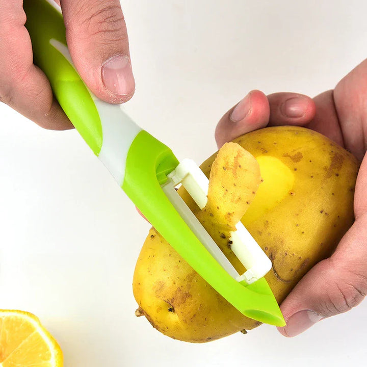 Peelino Éplucheur à légumes avec lame en acier inoxydable et poignée ergonomique | 18,3 × 2,4 cm | Pour fruits et légumes | Compatible lave-vaisselle