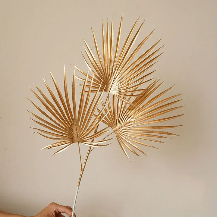 Série Dekoblume Or | Feuilles de palmier, Ginkgo & Eucalyptus | Fleur artificielle 67–84 cm | Mariage & Noël