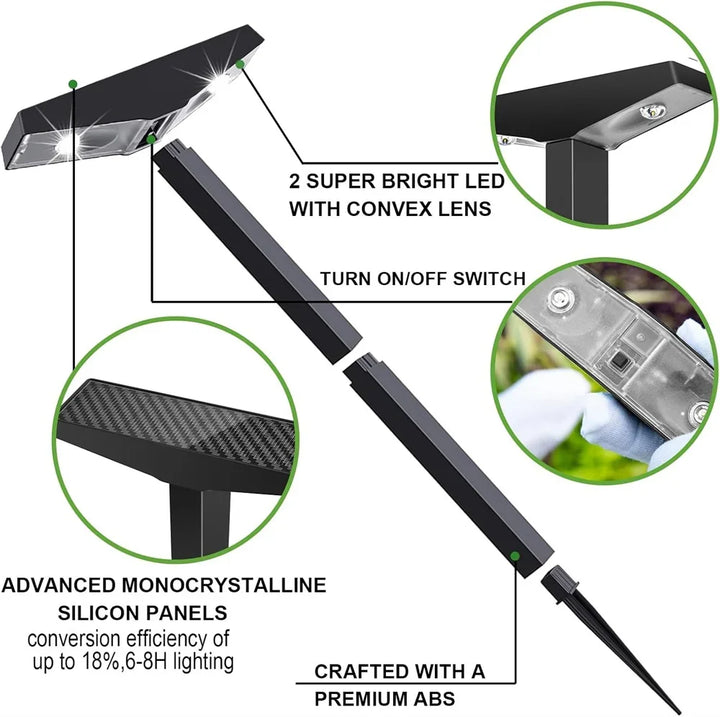 Lumora SolPath Lampes de Jardin | Alimentées par Solaire | Étanchéité IP65 | Hauteur Réglable | Blanc Chaud & Froid | Pour Allées, Terrasses & Jardins
