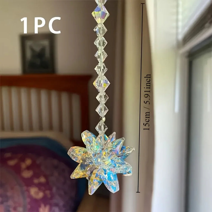 Stelloria | Attrape-soleil en cristal étoile | Pendentif en verre scintillant | Décoration de fenêtre et de pièce