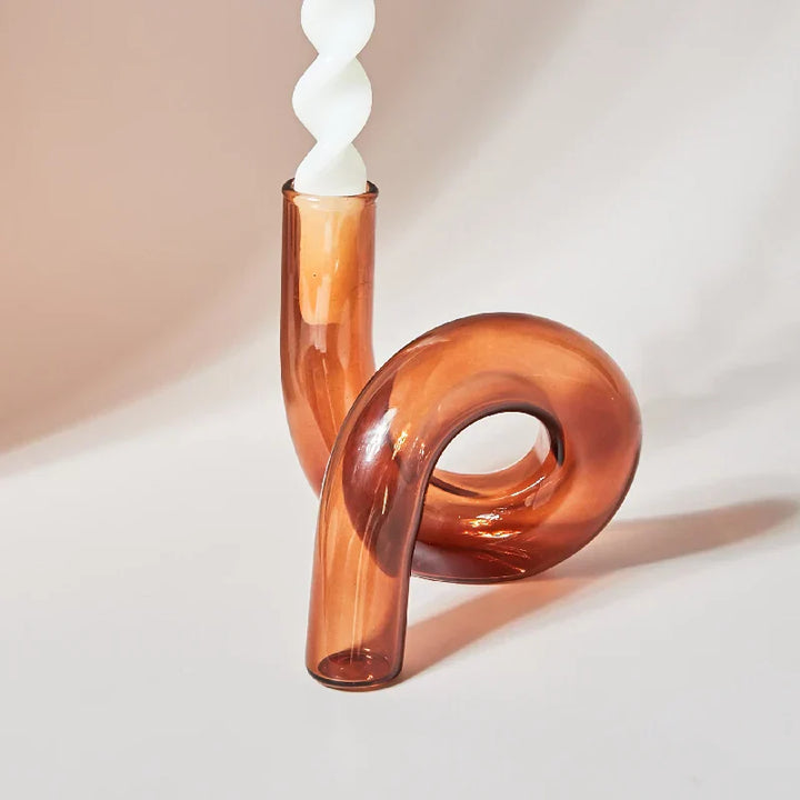 VetroLume | Vase en Verre Fait Main | Verre Borosilicaté Transparent | Vase Décorative Ø12 × H11 cm