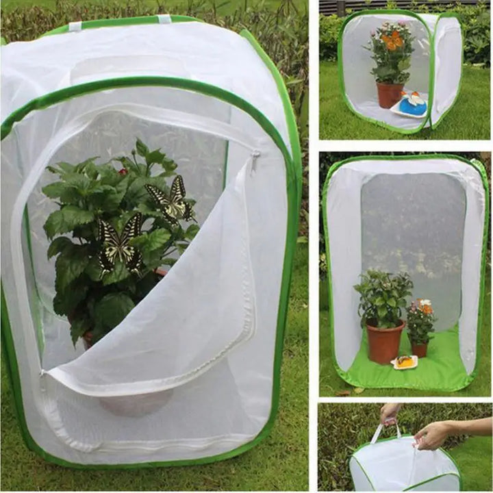 Viventra Habitat Insectes Pliable | Réseau d'élevage & d'observation | Cadre en acier inoxydable | Pour papillons, grillons & vers à soie
