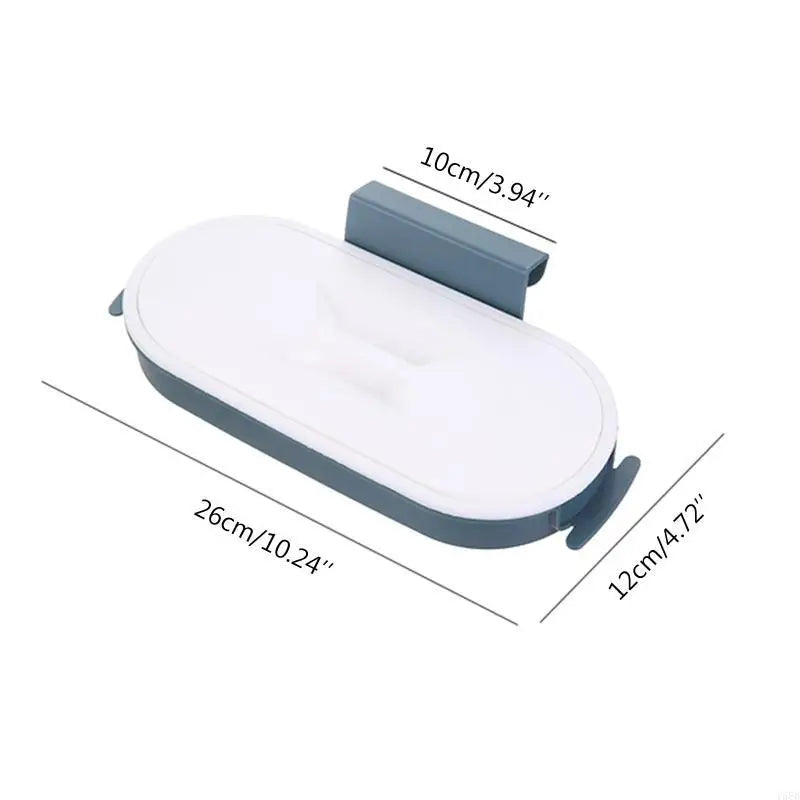 Support de sac poubelle Cleanuvo ClipBin | Avec couvercle et support en anneau | À suspendre aux portes de placard | Réutilisable et lavable