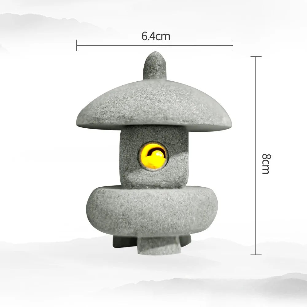 Mini-Pagode ZenStone | Décoration en grès | Pour jardin, bonsaï et oasis zen | Fait main