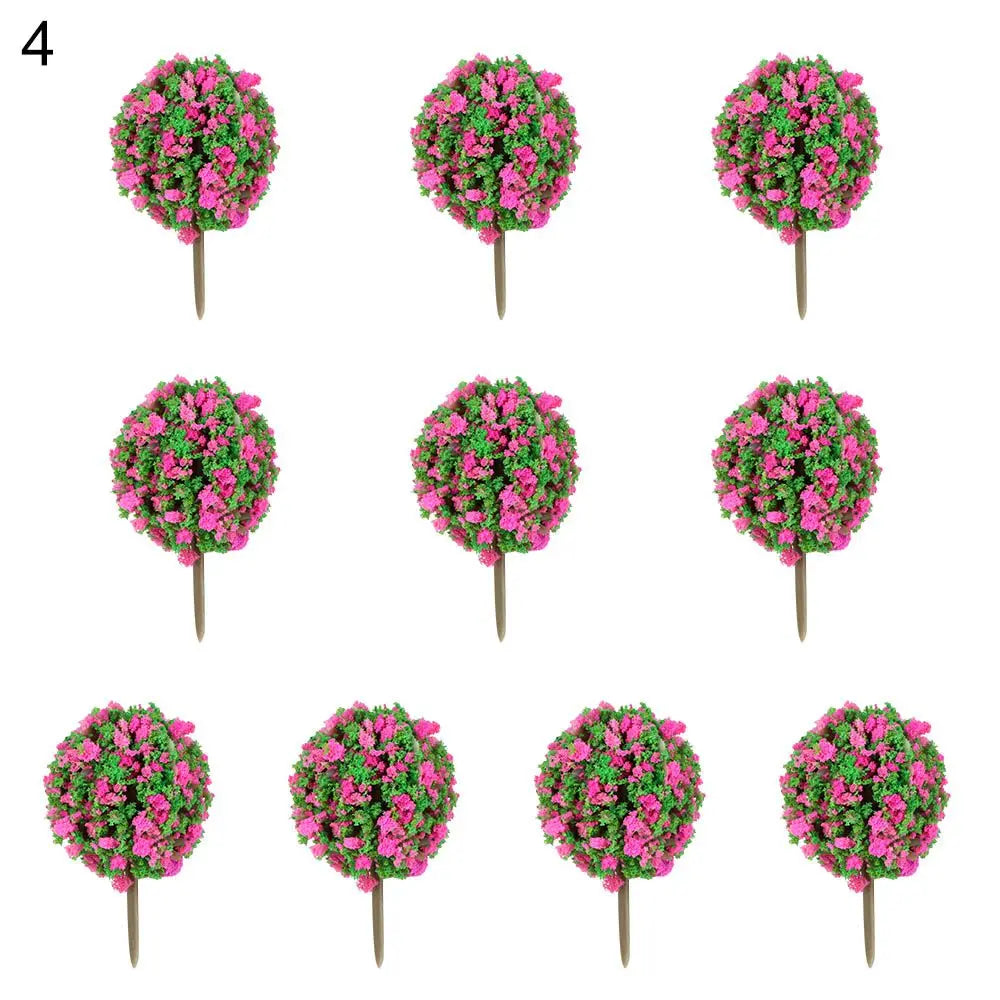 Set de Modèles d'Arbres Miniatures ScenaFlor | 10 pièces | Pour Modélisme & Aménagement Paysager | Petits Arbres Décoratifs en Plastique