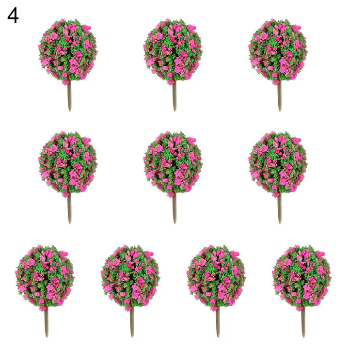 Set de Modèles d'Arbres Miniatures ScenaFlor | 10 pièces | Pour Modélisme & Aménagement Paysager | Petits Arbres Décoratifs en Plastique