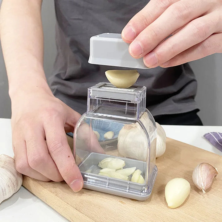 GARLICO Presse-ail manuelle | Râpe et éplucheur à ail | Acier inoxydable & ABS | Outil de cuisine pour hacher finement