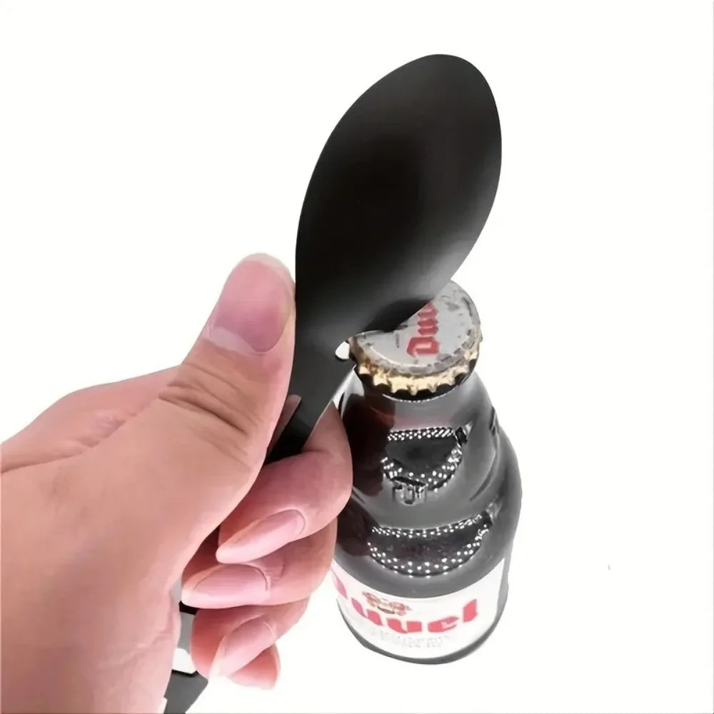 TrailSpork Pro | Spork de camping en acier inoxydable 6 en 1 | Fourchette, cuillère, outil de creusage & protection personnelle | Ultra léger & compact | Pour les activités de plein air & survivalisme