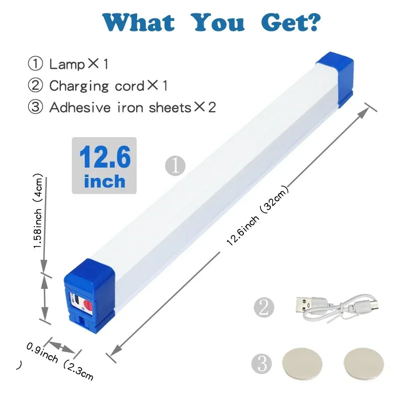 MagnaBeam LED Tube | Lampe de camping rechargeable avec magnet et crochet | 32/52 cm | Lampe d'urgence portable pour extérieur et véhicule