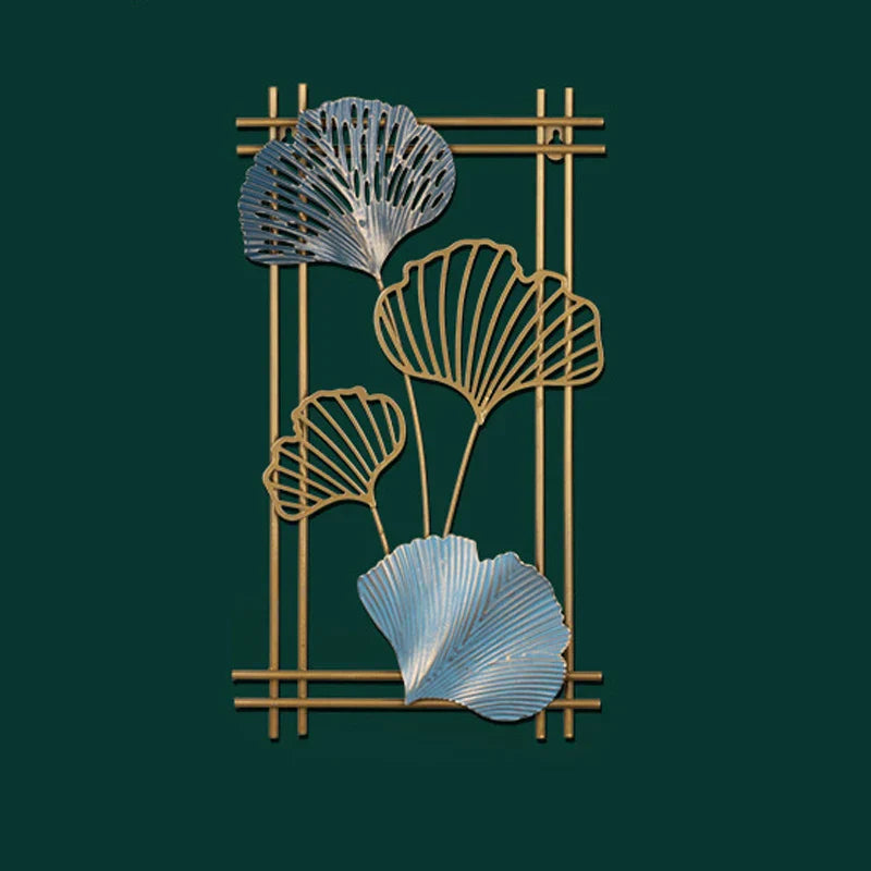 Décoration murale en métal en forme de feuille | Design moderne | Fait main | 25 × 45 cm